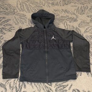 Jordan Charcoal Hooded Jacket Boys Size Medium